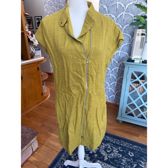 Piazza Sempione Women’s Green Full Zipper Mini Dress - Picture 1 of 8
